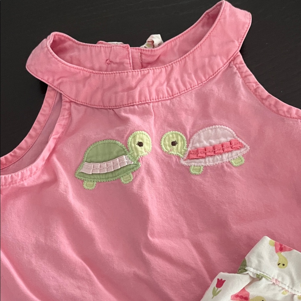 Gymboree Pink and White Turtle Diaper Cover Set - Picture 3 of 4